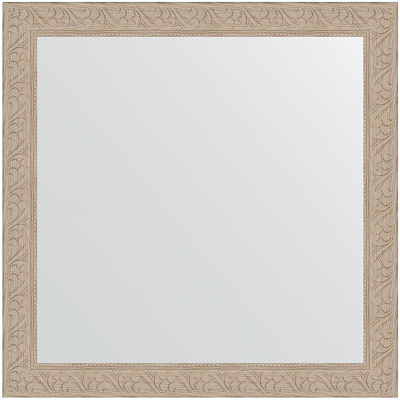 Зеркало Evoform Definite 64х64 BY 0781 в багетной раме - Беленый дуб 57 мм зеркало виктория беленый дуб бежевый зеркало лдсп