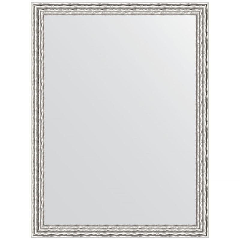 цена Зеркало Evoform Definite 81х61 BY 3166 в багетной раме - Волна алюминий 46 мм