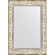 Зеркало Evoform Exclusive 100х70 BY 3452 с фацетом в багетной раме - Виньетка серебро 109 мм