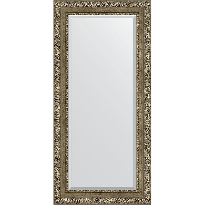 Зеркало Evoform Exclusive 115х55 BY 3489 с фацетом в багетной раме - Виньетка античная латунь 85 мм