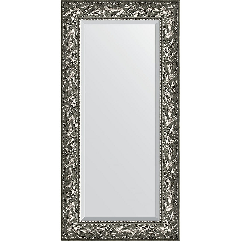 Зеркало Evoform Exclusive 119х59 BY 3494 с фацетом в багетной раме - Византия серебро 99 мм