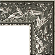 Зеркало Evoform Exclusive 119х59 BY 3494 с фацетом в багетной раме - Византия серебро 99 мм-1