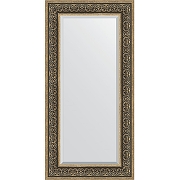 Зеркало Evoform Exclusive 119х59 BY 3501 с фацетом в багетной раме - Вензель серебряный 101 мм