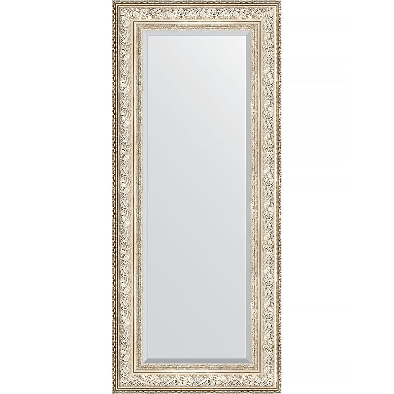Зеркало Evoform Exclusive 140х60 BY 3530 с фацетом в багетной раме - Виньетка серебро 109 мм