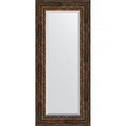 Зеркало Evoform Exclusive 142х62 BY 3534 с фацетом в багетной раме - Состаренное дерево с орнаментом 120 мм