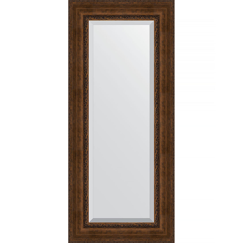 Зеркало Evoform Exclusive 142х62 BY 3533 с фацетом в багетной раме - Состаренная бронза с орнаментом 120 мм