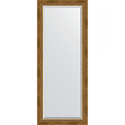 Зеркало Evoform Exclusive 143х58 BY 3536 с фацетом в багетной раме - Состаренная бронза с плетением 70 мм