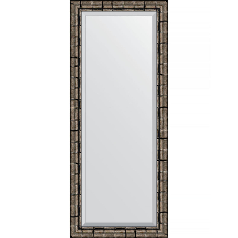 Зеркало Evoform Exclusive 153х63 BY 1186 с фацетом в багетной раме - Серебряный бамбук 73 мм
