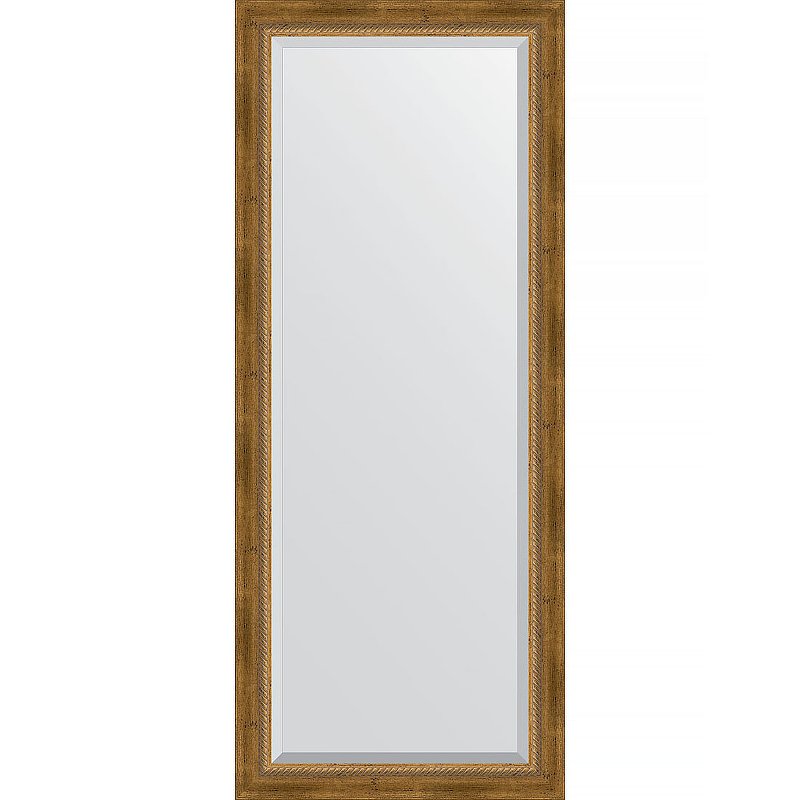 Зеркало Evoform Exclusive 153х63 BY 3562 с фацетом в багетной раме - Состаренная бронза с плетением 70 мм 3562