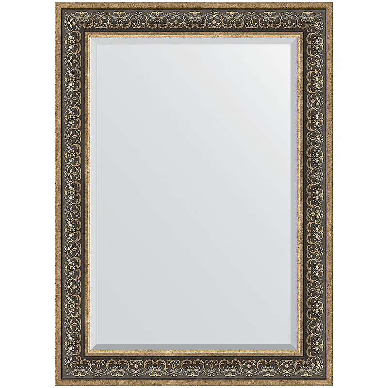 Зеркало Evoform Exclusive 109х79 BY 3475 с фацетом в багетной раме - Вензель серебряный 101 мм