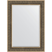 Зеркало Evoform Exclusive 109х79 BY 3475 с фацетом в багетной раме - Вензель серебряный 101 мм