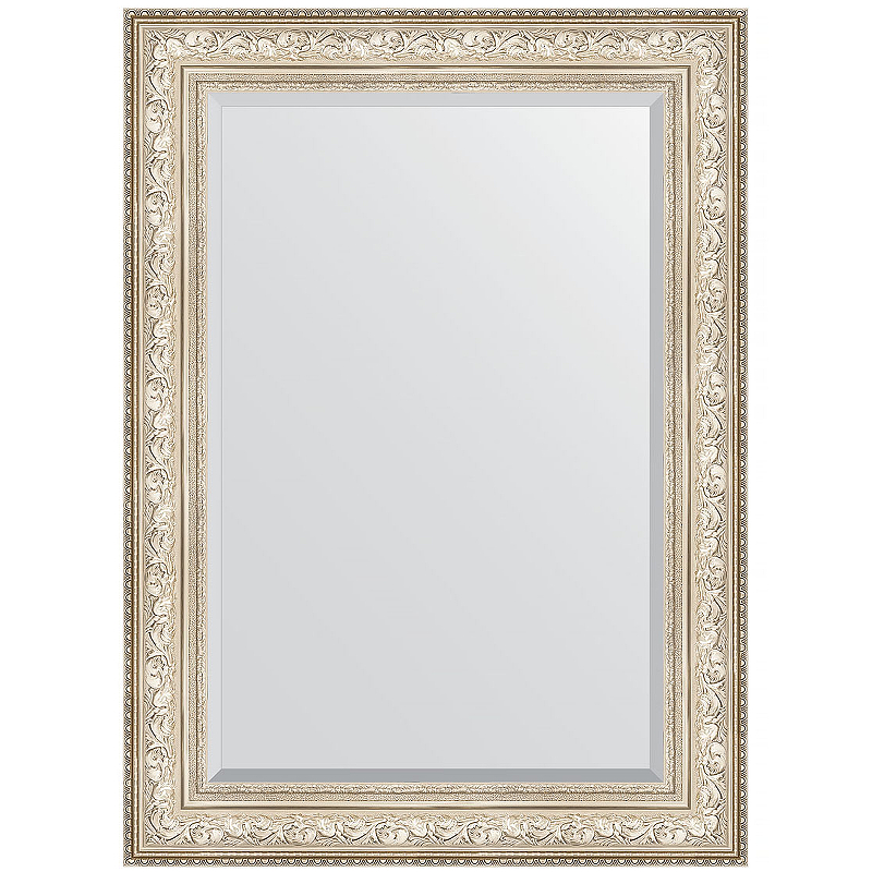 цена Зеркало Evoform Exclusive 110х80 BY 3478 с фацетом в багетной раме - Виньетка серебро 109 мм