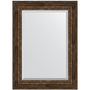 Зеркало Evoform Exclusive 112х82 BY 3482 с фацетом в багетной раме - Состаренное дерево с орнаментом 120 мм