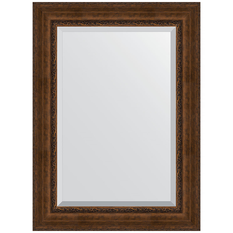 Зеркало Evoform Exclusive 112х82 BY 3481 с фацетом в багетной раме - Состаренная бронза с орнаментом 120 мм