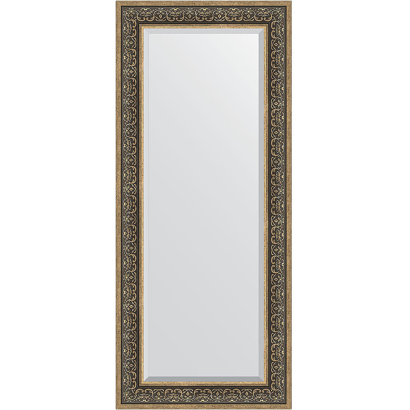 Зеркало Evoform Exclusive 149х64 BY 3553 с фацетом в багетной раме - Вензель серебряный 101 мм