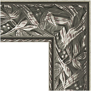 Зеркало Evoform Exclusive 149х64 BY 3546 с фацетом в багетной раме - Византия серебро 99 мм-1