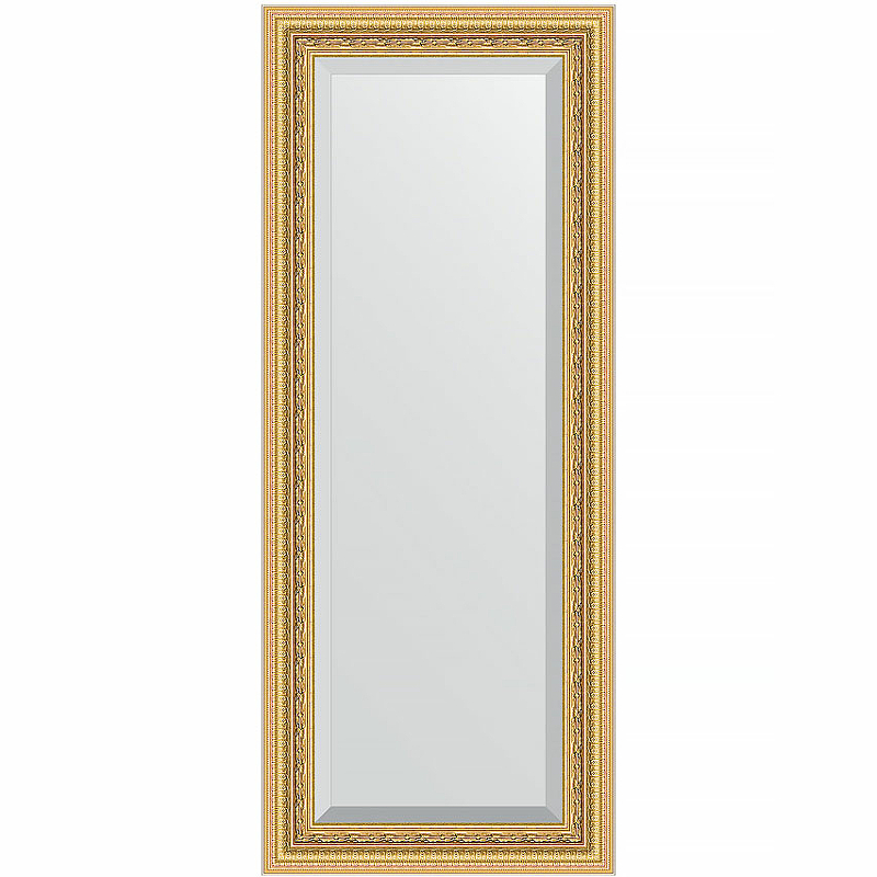 Зеркало Evoform Exclusive 135х55 BY 1254 с фацетом в багетной раме - Сусальное золото 80 мм зеркало с фацетом в багетной раме сусальное золото 80 мм 115 х 175 см evoform