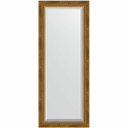 Зеркало Evoform Exclusive 133х53 BY 3510 с фацетом в багетной раме - Состаренная бронза с плетением 70 мм