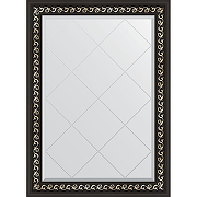 Зеркало Evoform Exclusive-G 102х75 BY 4182 с гравировкой в багетной раме - Черный ардеко 81 мм