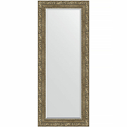 Зеркало Evoform Exclusive 135х55 BY 3515 с фацетом в багетной раме - Виньетка античная латунь 85 мм