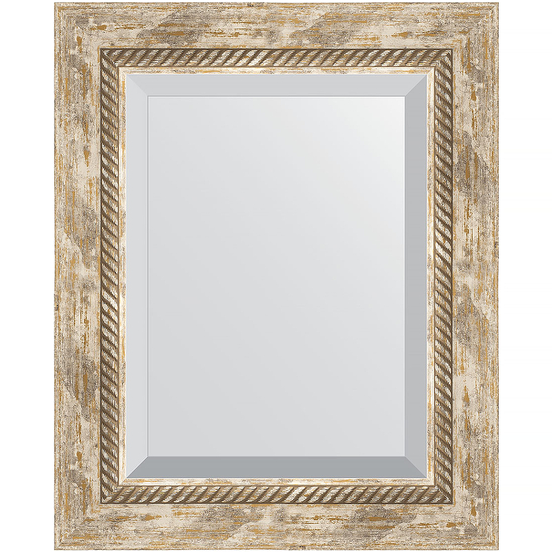 Зеркало Evoform Exclusive 53х43 BY 3355 с фацетом в багетной раме - Прованс с плетением 70 мм цена и фото