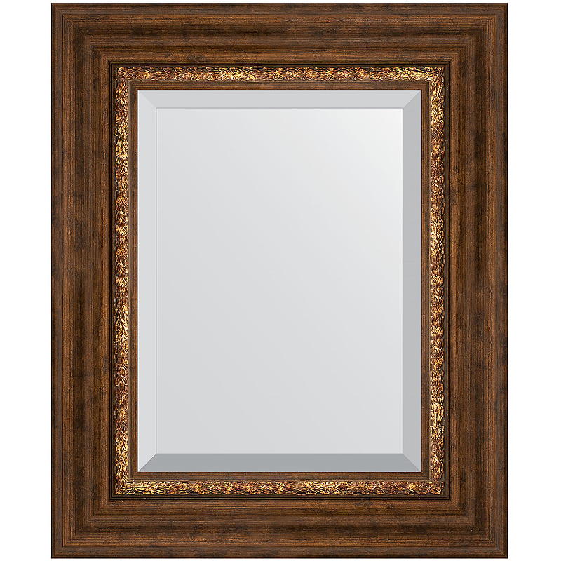 Зеркало Evoform Exclusive 56х46 BY 3361 с фацетом в багетной раме - Римская бронза 88 мм зеркало evoform exclusive g 106х106 by 4449 с гравировкой в багетной раме римская бронза 88 мм