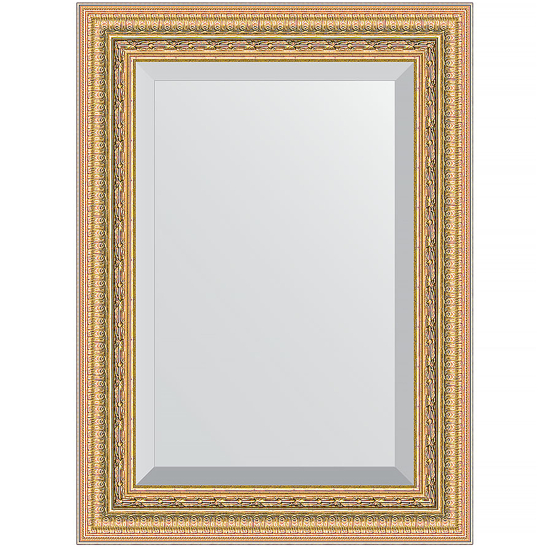 Зеркало Evoform Exclusive 75х55 BY 1224 с фацетом в багетной раме - Сусальное золото 80 мм зеркало с фацетом в багетной раме сусальное золото 80 мм 115 х 175 см evoform