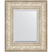 Зеркало Evoform Exclusive 60х50 BY 3374 с фацетом в багетной раме - Виньетка серебро 109 мм