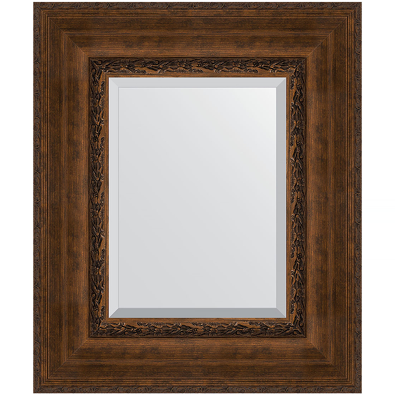 Зеркало Evoform Exclusive 62х52 BY 3377 с фацетом в багетной раме - Состаренная бронза с орнаментом 120 мм