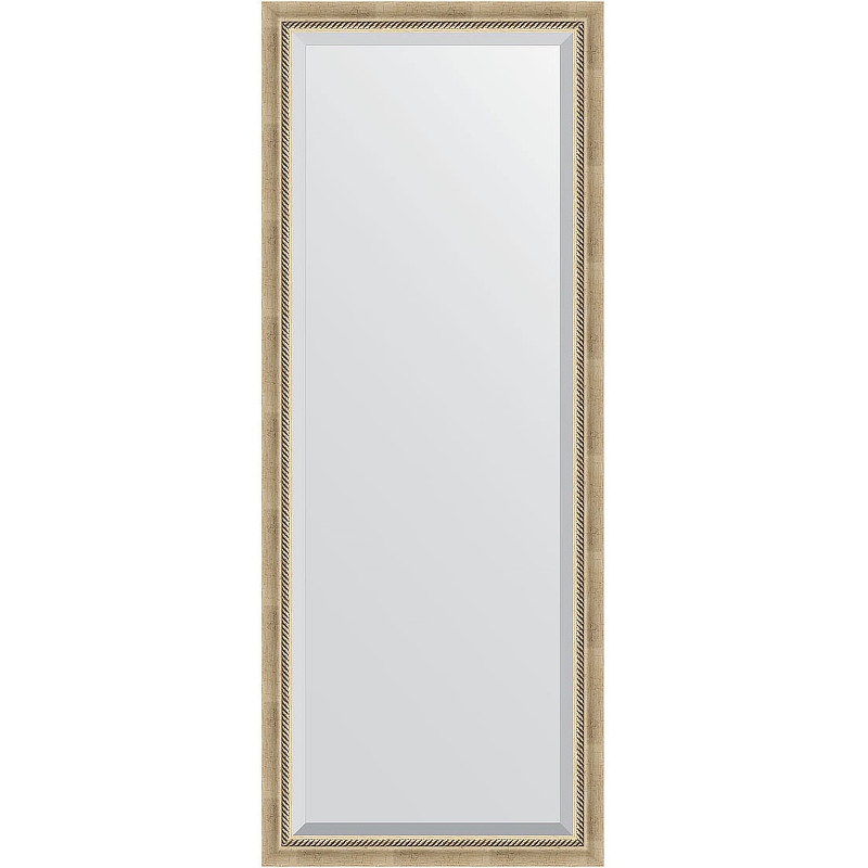 Зеркало Evoform Exclusive Floor 198х78 BY 6102 с фацетом в багетной раме - Состаренное серебро с плетением 70 мм