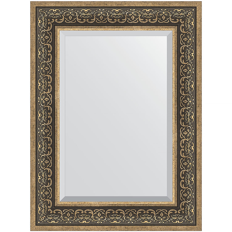 Зеркало Evoform Exclusive 79х59 BY 3397 с фацетом в багетной раме - Вензель серебряный 101 мм