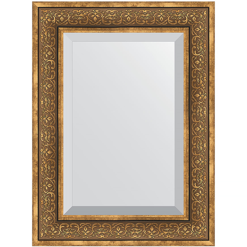 Зеркало Evoform Exclusive 79х59 BY 3396 с фацетом в багетной раме - Вензель бронзовый 101 мм