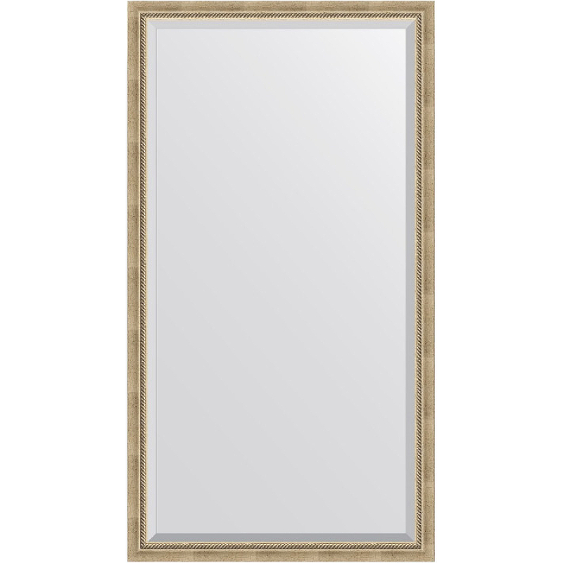 Зеркало Evoform Exclusive Floor 198х108 BY 6142 с фацетом в багетной раме - Состаренное серебро с плетением 70 мм