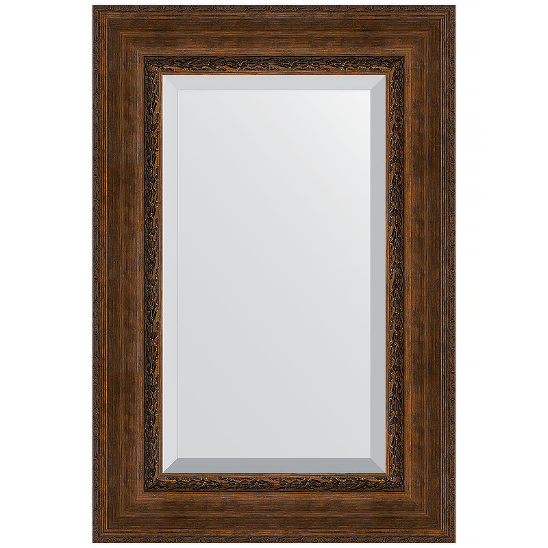 Зеркало Evoform Exclusive 92х62 BY 3429 с фацетом в багетной раме - Состаренная бронза с орнаментом 120 мм