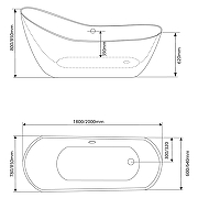 Акриловая ванна Grossman Style 180x80 GR-2301 без гидромассажа-2
