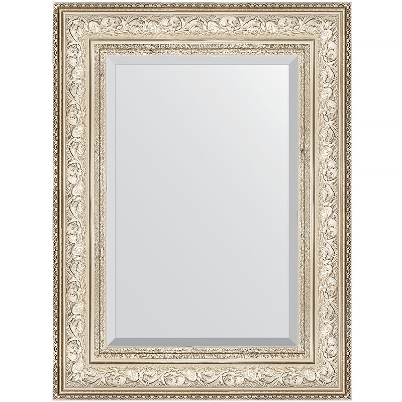 Зеркало Evoform Exclusive 80х60 BY 3400 с фацетом в багетной раме - Виньетка серебро 109 мм зеркало в багетной раме виньетка серебро 109 мм 60x80 см