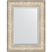 Зеркало Evoform Exclusive 80х60 BY 3400 с фацетом в багетной раме - Виньетка серебро 109 мм