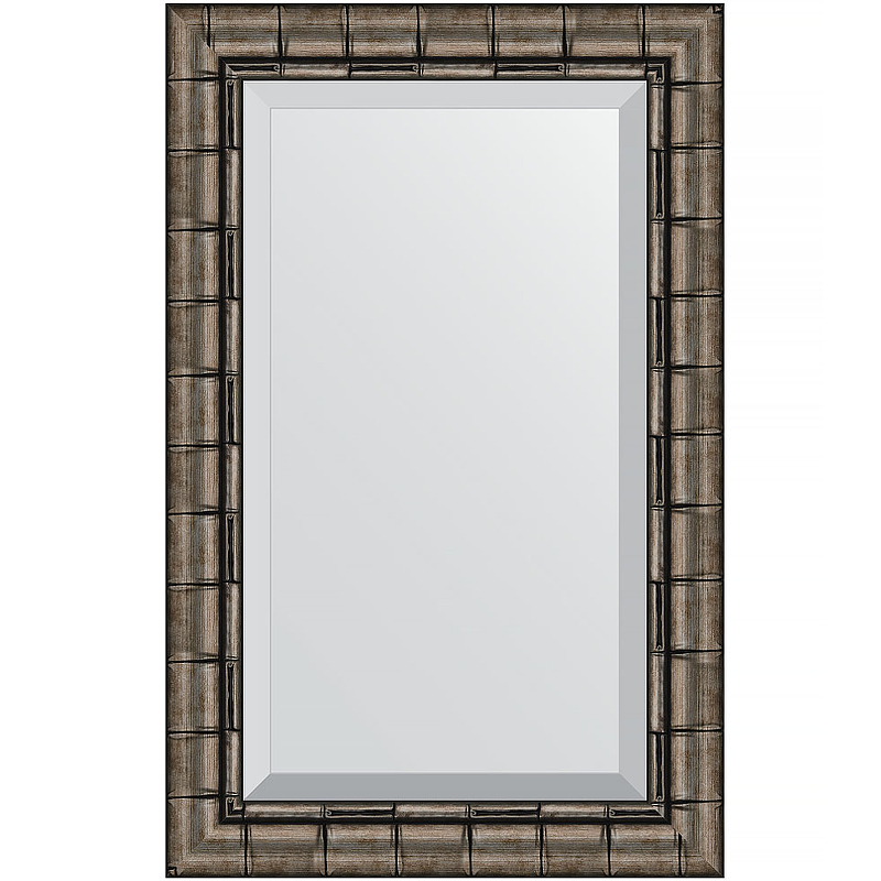 Зеркало Evoform Exclusive 83х53 BY 1136 с фацетом в багетной раме - Серебряный бамбук 73 мм зеркало с гравировкой в багетной раме серебряный бамбук 73 мм 128x183 см