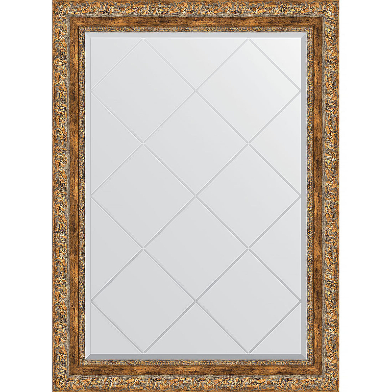 Зеркало Evoform Exclusive-G 102х75 BY 4187 с гравировкой в багетной раме - Виньетка античная бронза 85 мм