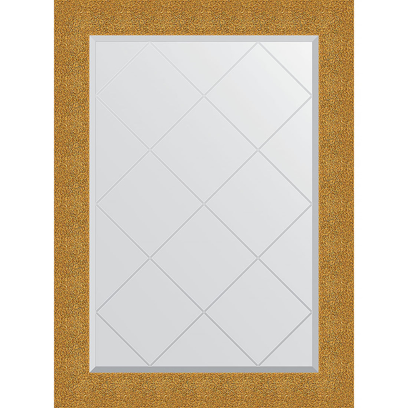 Зеркало Evoform Exclusive-G 104х76 BY 4194 с гравировкой в багетной раме - Чеканка золотая 90 мм