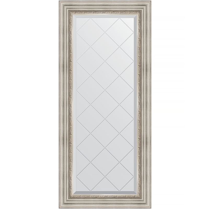 Зеркало Evoform Exclusive-G 126х56 BY 4061 с гравировкой в багетной раме - Римское серебро 88 мм