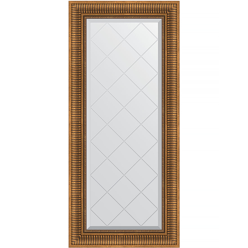 Зеркало Evoform Exclusive-G 127х57 BY 4068 с гравировкой в багетной раме - Бронзовый акведук 93 мм