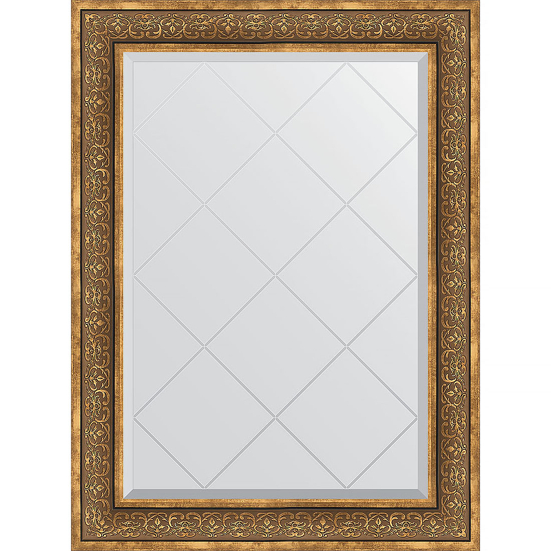 Зеркало Evoform Exclusive-G 106х79 BY 4206 с гравировкой в багетной раме - Вензель бронзовый 101 мм