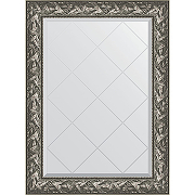 Зеркало Evoform Exclusive-G 106х79 BY 4200 с гравировкой в багетной раме - Византия серебро 99 мм
