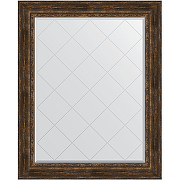 Зеркало Evoform Exclusive-G 127х102 BY 4387 с гравировкой в багетной раме - Состаренное дерево с орнаментом 120 мм