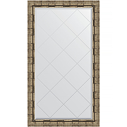Зеркало Evoform Exclusive-G 128х73 BY 4222 с гравировкой в багетной раме - Серебряный бамбук 73 мм