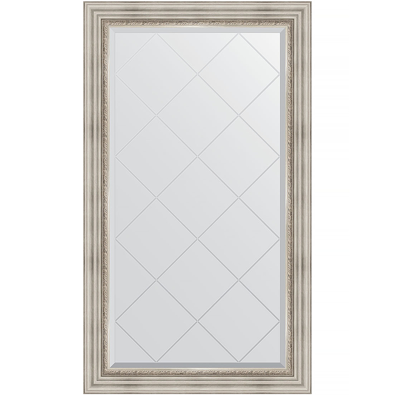 Зеркало Evoform Exclusive-G 131х76 BY 4233 с гравировкой в багетной раме - Римское серебро 88 мм