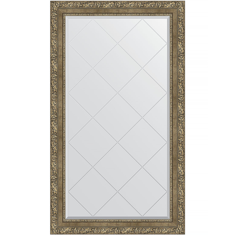 Зеркало Evoform Exclusive-G 130х75 BY 4231 с гравировкой в багетной раме - Виньетка античная латунь 85 мм