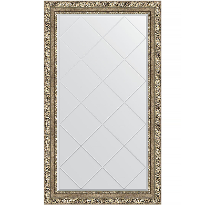 Зеркало Evoform Exclusive-G 130х75 BY 4229 с гравировкой в багетной раме - Виньетка античное серебро 85 мм