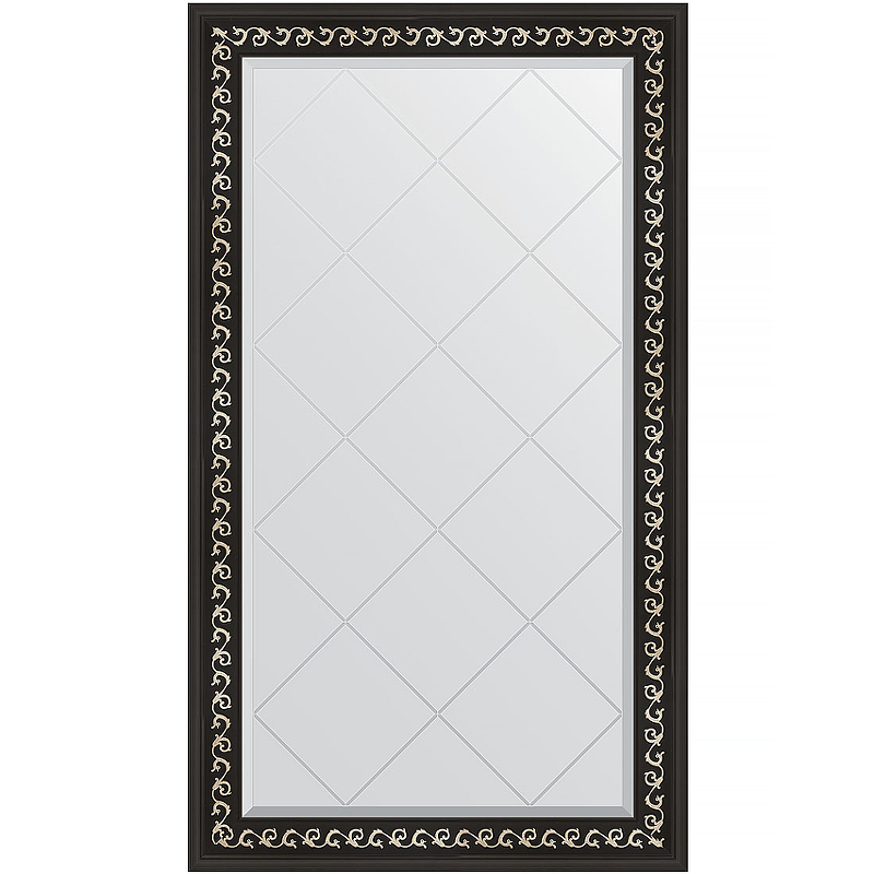 зеркало evoform exclusive 135х55 черный ардеко Зеркало Evoform Exclusive-G 129х75 BY 4225 с гравировкой в багетной раме - Черный ардеко 81 мм